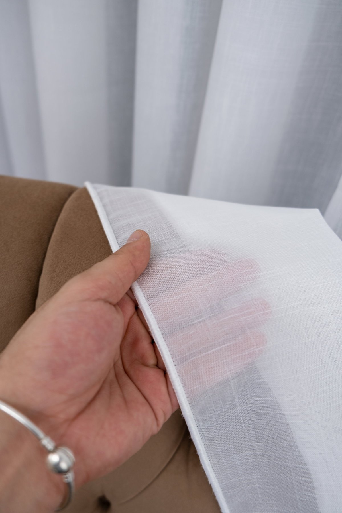 Beyaz Tül Keten Linen Tül Perde Ütü İstemez Kırışmaz Tül (düz Tül)