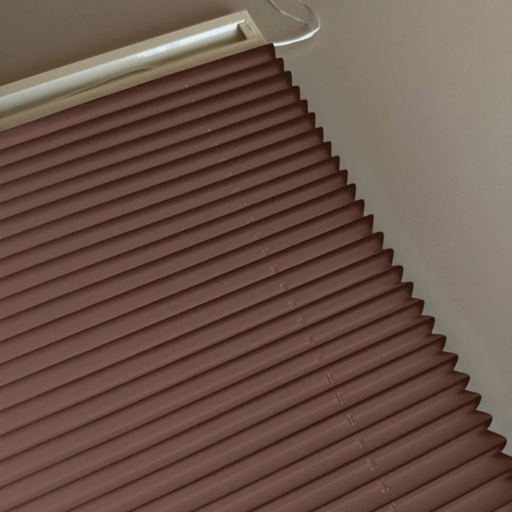 Brillannt Plise Perde - Cam Balkon Perdesi - Pimapen Perdesi - Kahverengi (20 Renk) Kolay Montaj Yaylı Sistem, Vidalı Sistem Veya Yapıştırma