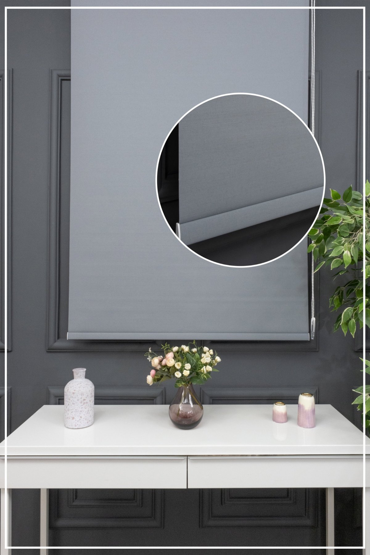 Stor Perde Düz Pvc Mat Stor Güneşlik 1 Kalite Yıkanabilir Gri Füme Antirasit