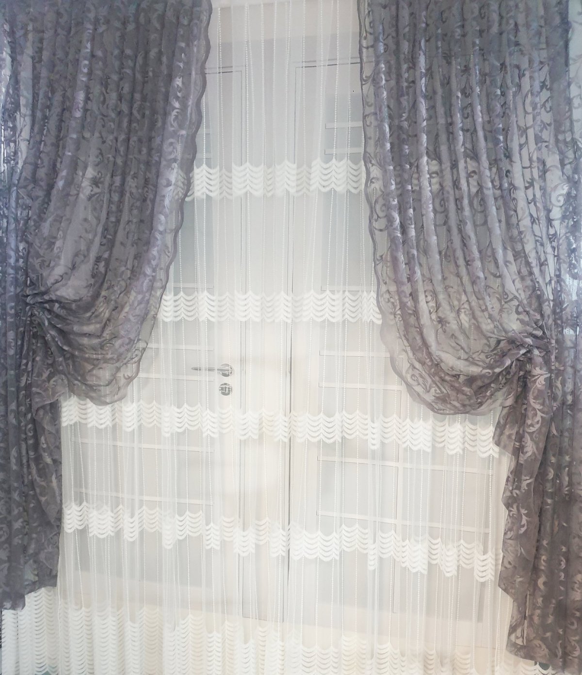Tül Fon Gri Renk Fon Büzgülütasarım Yeni Moda Perde- Gri-füme-antrasit 70cm X 270cm