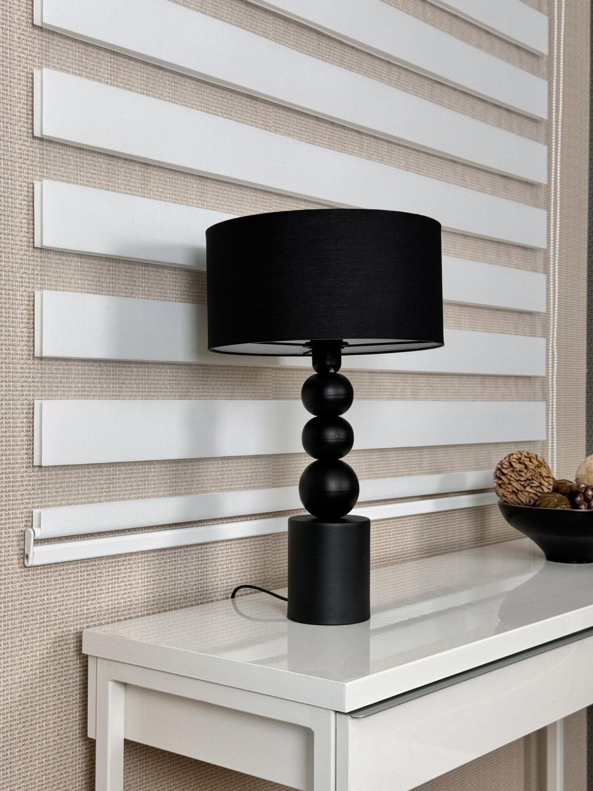 Ekru Bambu Zebra Perde, Standart Metal Kasalı Yüksek Kalite Kornişe Kolay Montaj Seçenekli
