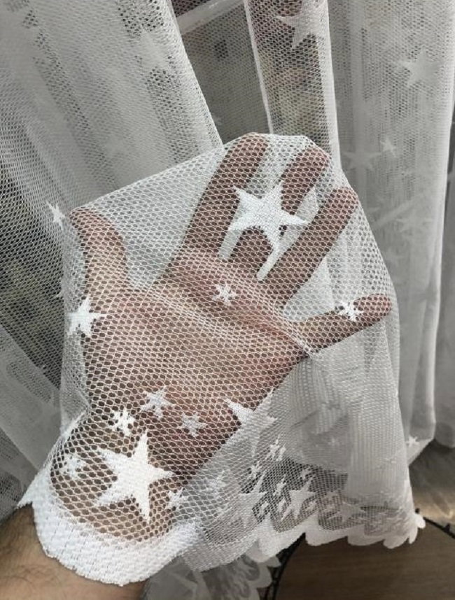Yıldız Desenli Örme Tül, Çocuk Odası Tülü