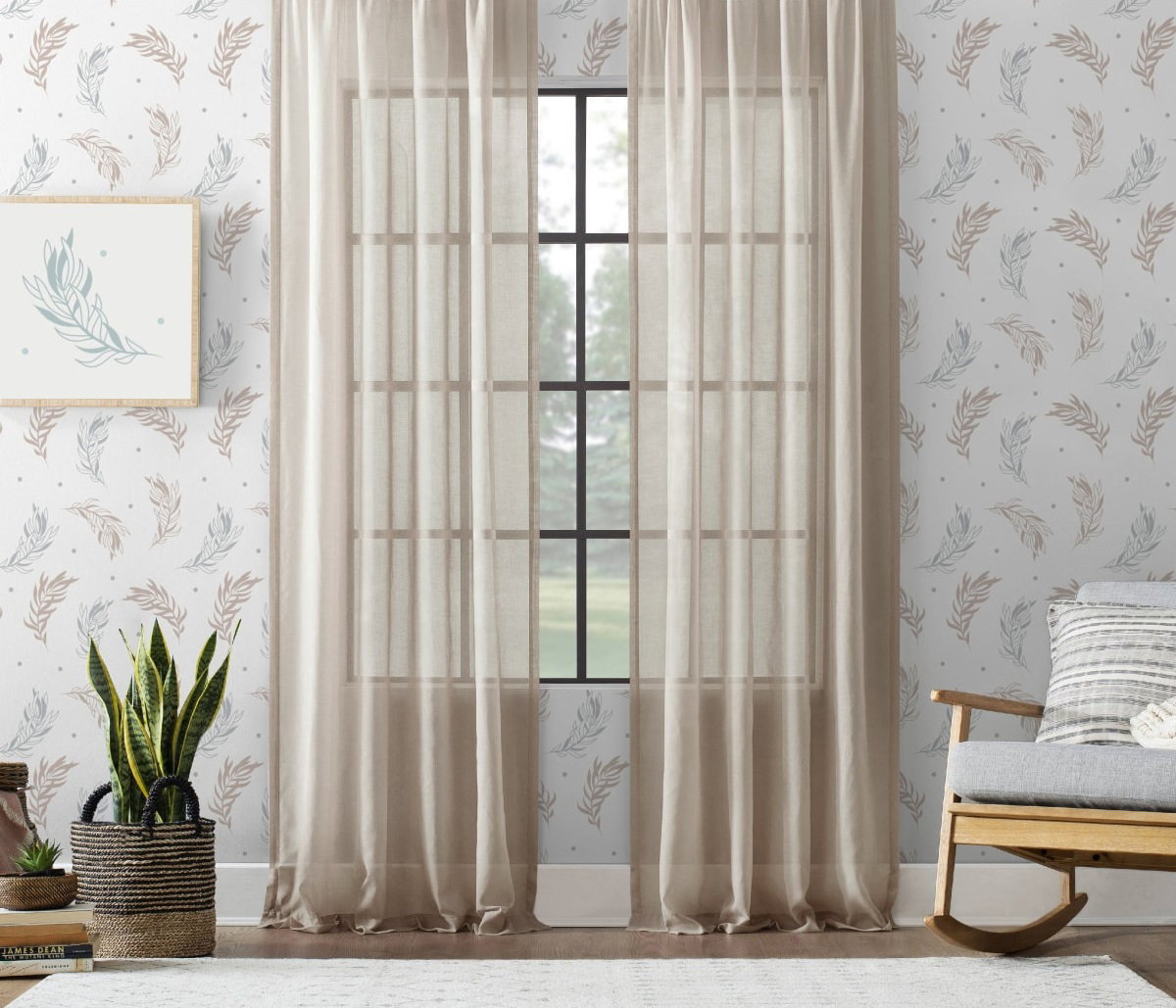 Pilesiz Bej Natural Keten Tül Düz Dikiş 200cm X 270cm
