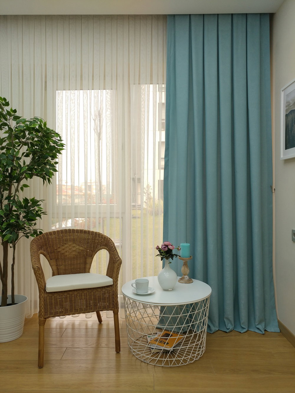 Soft Mint Yeşili Fon Perde (180)- Mint Turkuaz